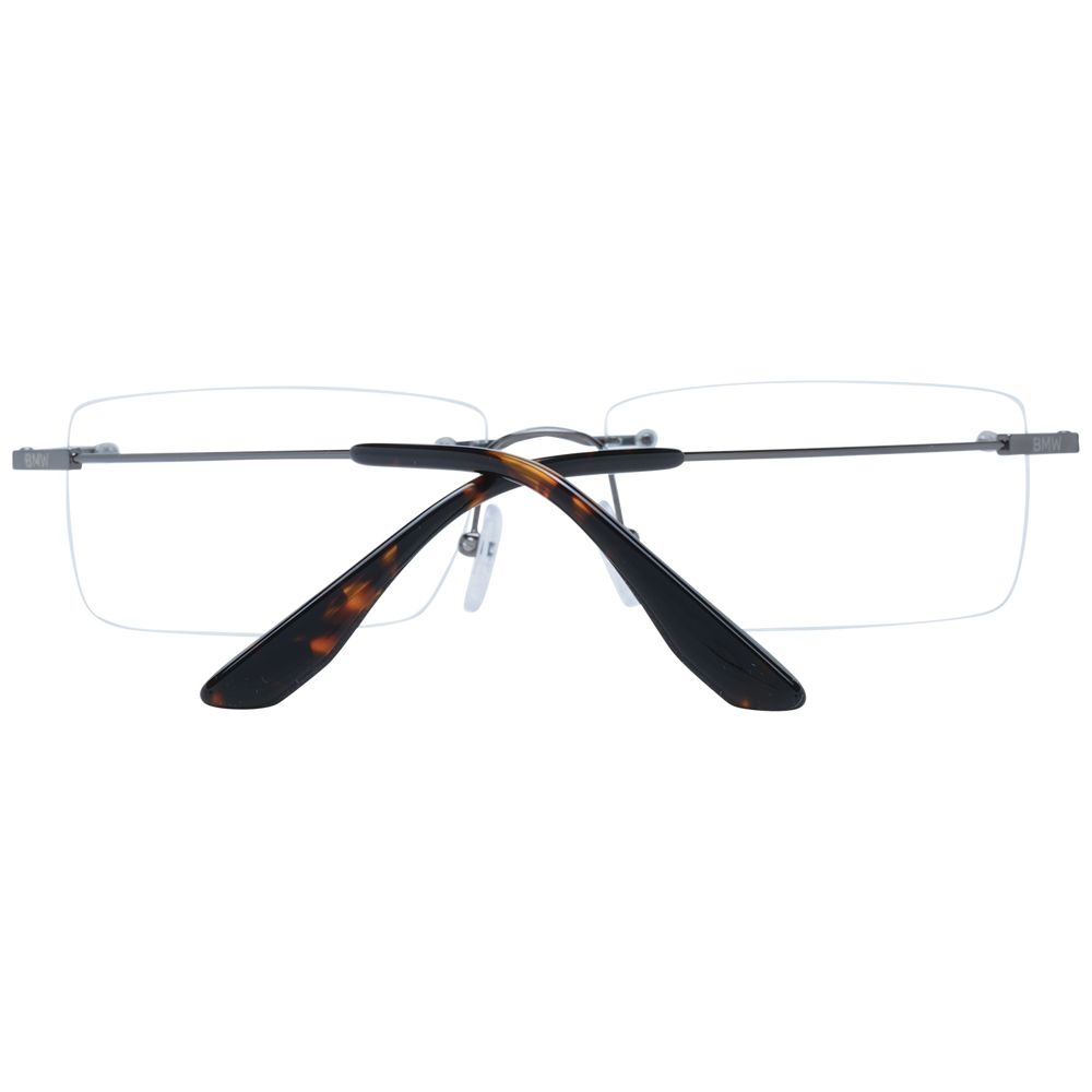 BMW Men's Optical Glasses – Gunmetal Rimless Frames, 56mm