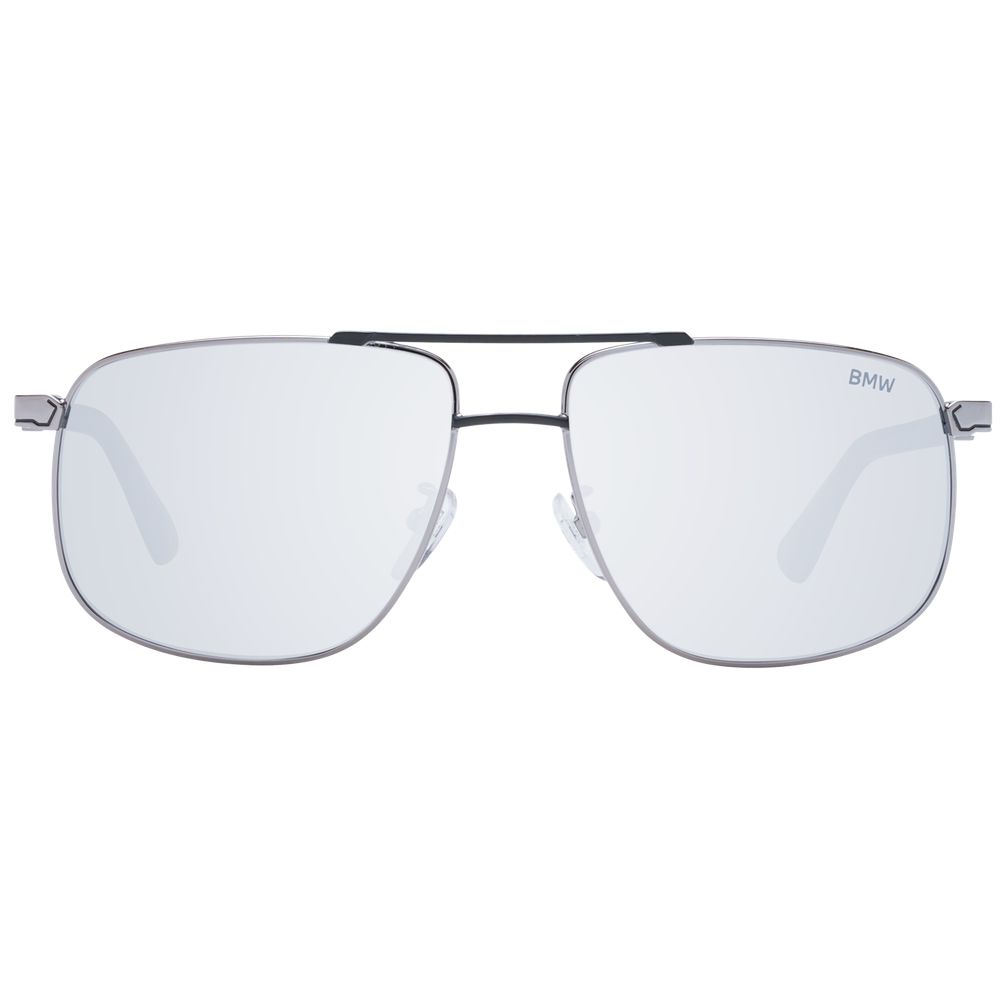 BMW Men's Sunglasses – Grey Metal Frame, Mirrored Lenses