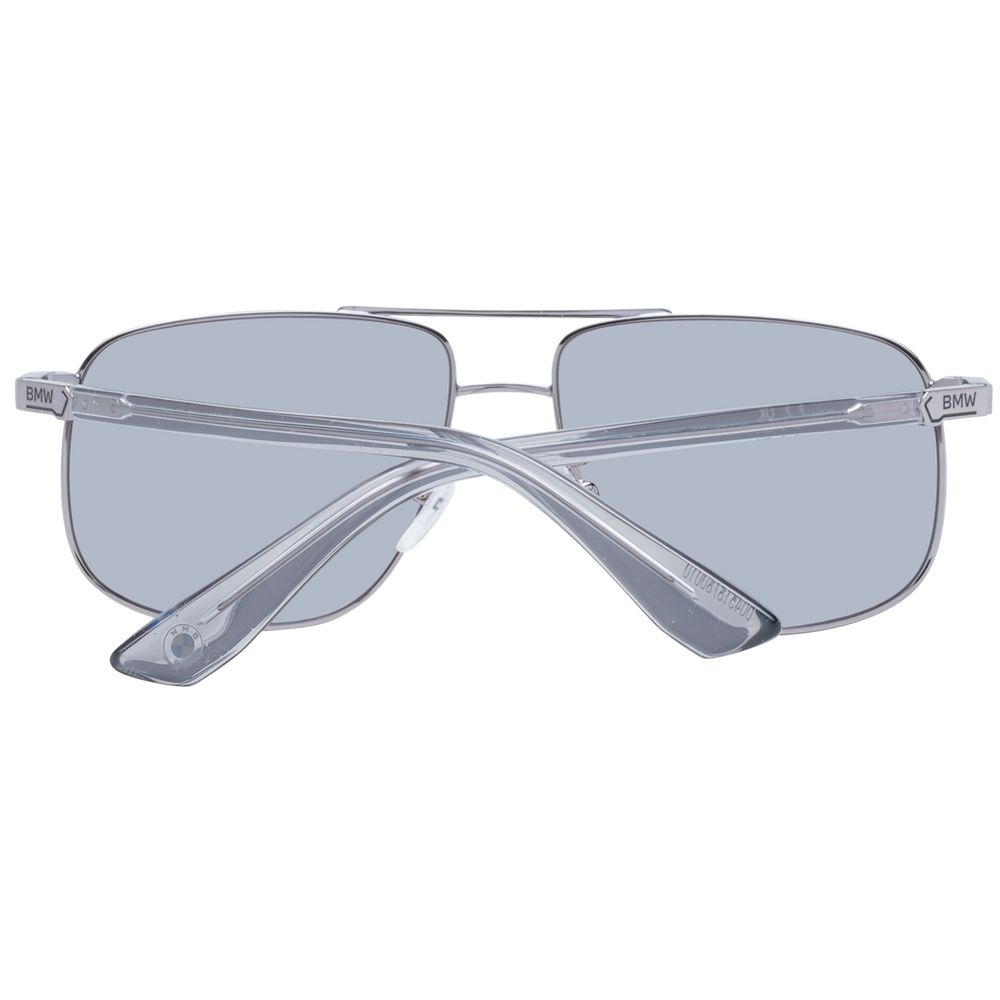 BMW Men's Sunglasses – Grey Metal Frame, Mirrored Lenses