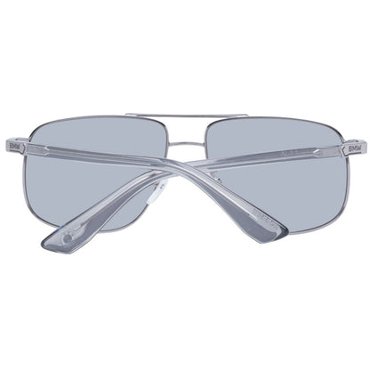 BMW Men's Sunglasses – Grey Metal Frame, Mirrored Lenses