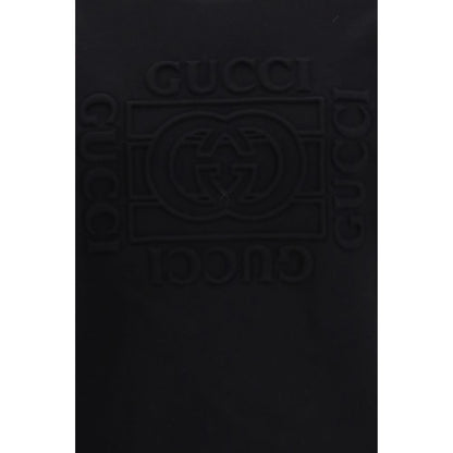 Gucci Black Cotton Sweatshirt - Embossed Logo Design