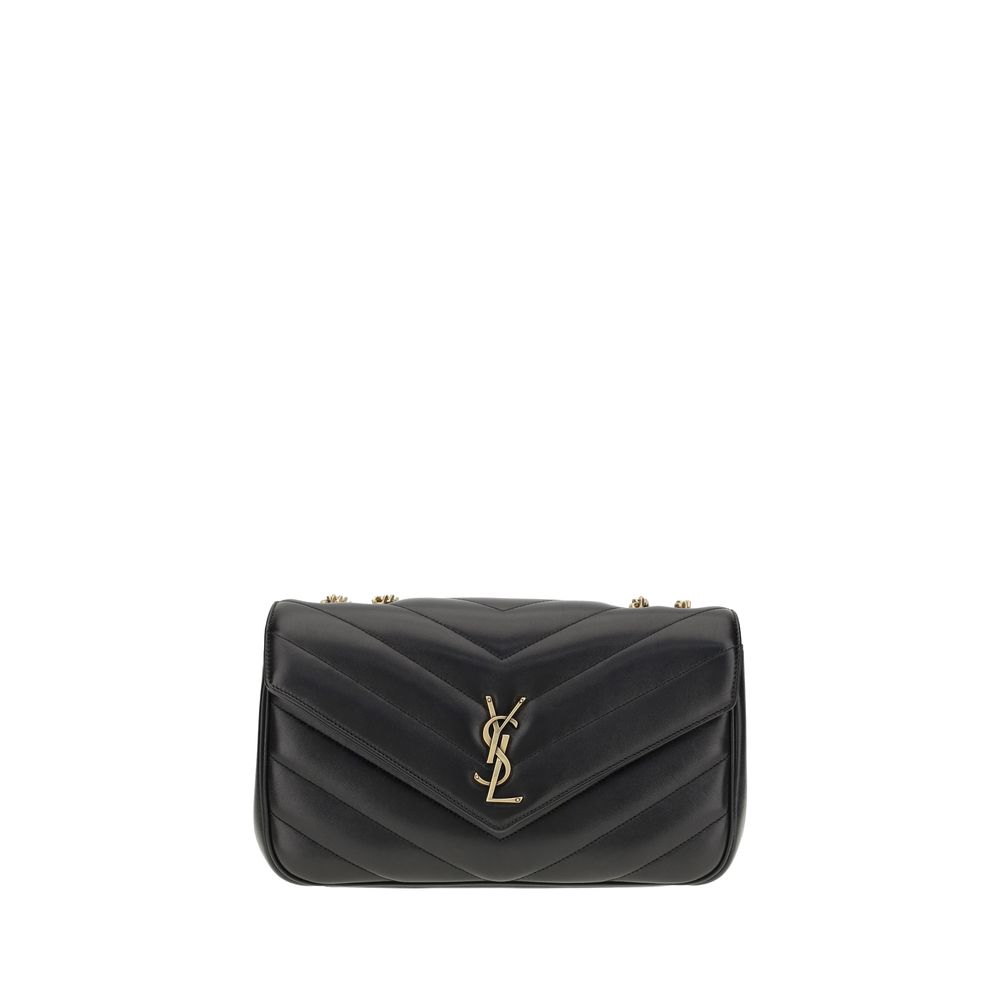 Saint Laurent Black Calf Leather LouLou Shoulder Bag