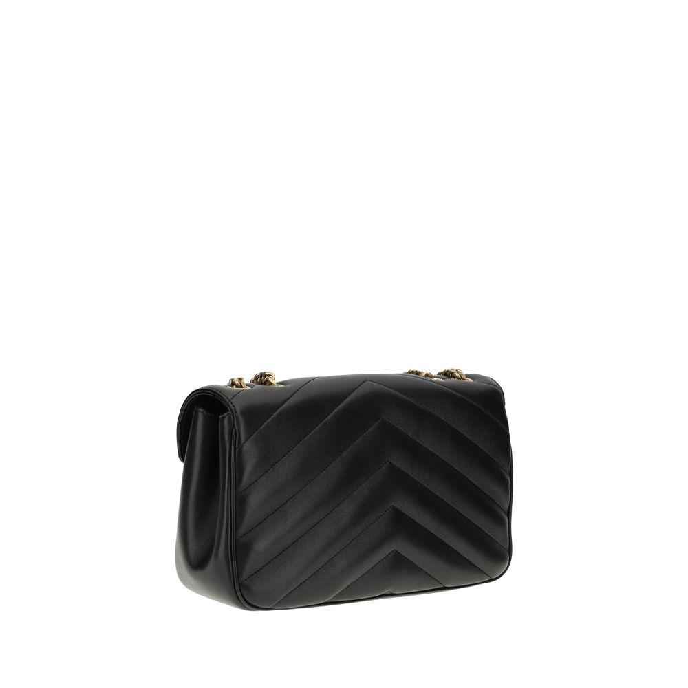Saint Laurent Black Calf Leather LouLou Shoulder Bag