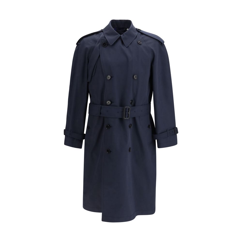 Burberry Blue Highbury Cotton Blend Trench Coat