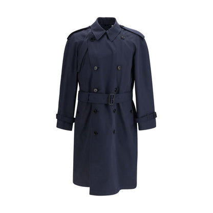 Burberry Blue Highbury Cotton Blend Trench Coat