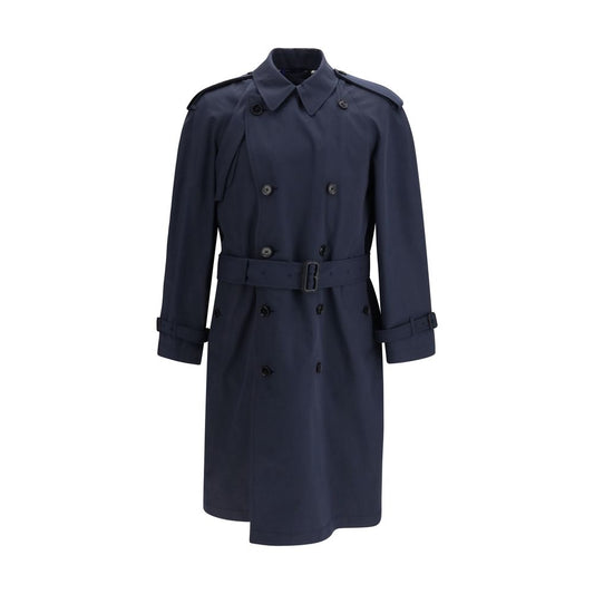 Burberry Blue Highbury Cotton Blend Trench Coat