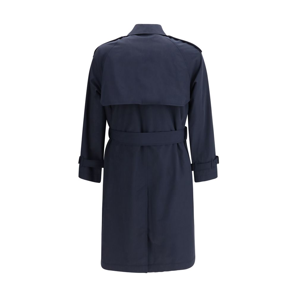 Burberry Blue Highbury Cotton Blend Trench Coat