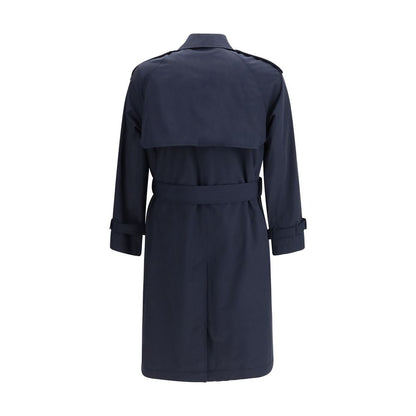 Burberry Blue Highbury Cotton Blend Trench Coat