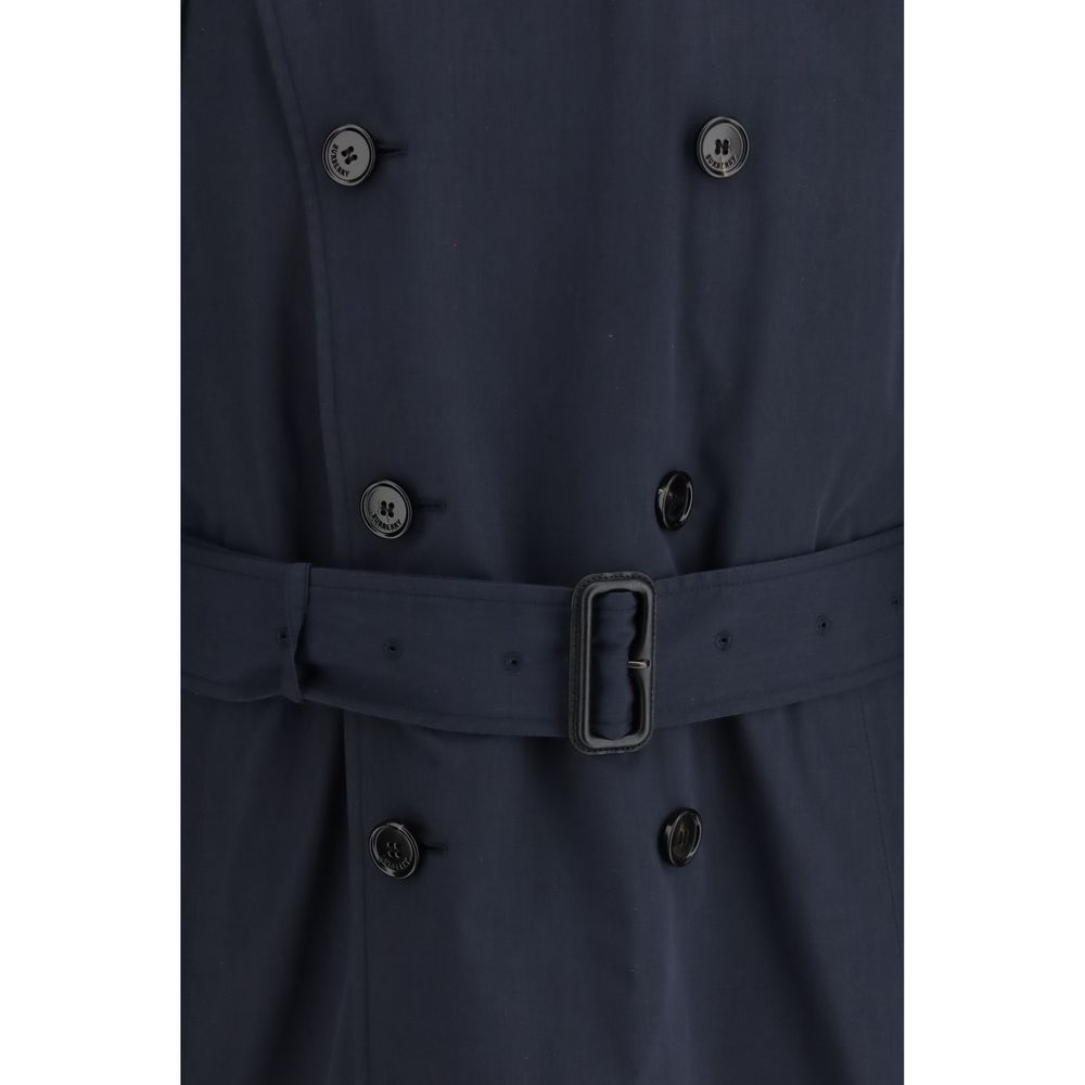 Burberry Blue Highbury Cotton Blend Trench Coat