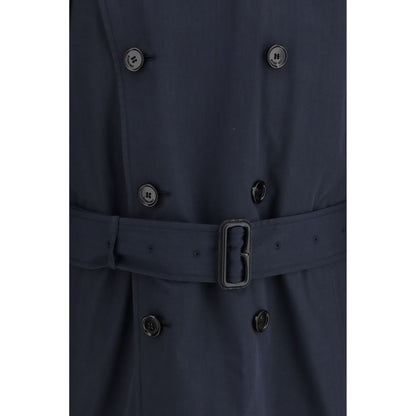 Burberry Blue Highbury Cotton Blend Trench Coat