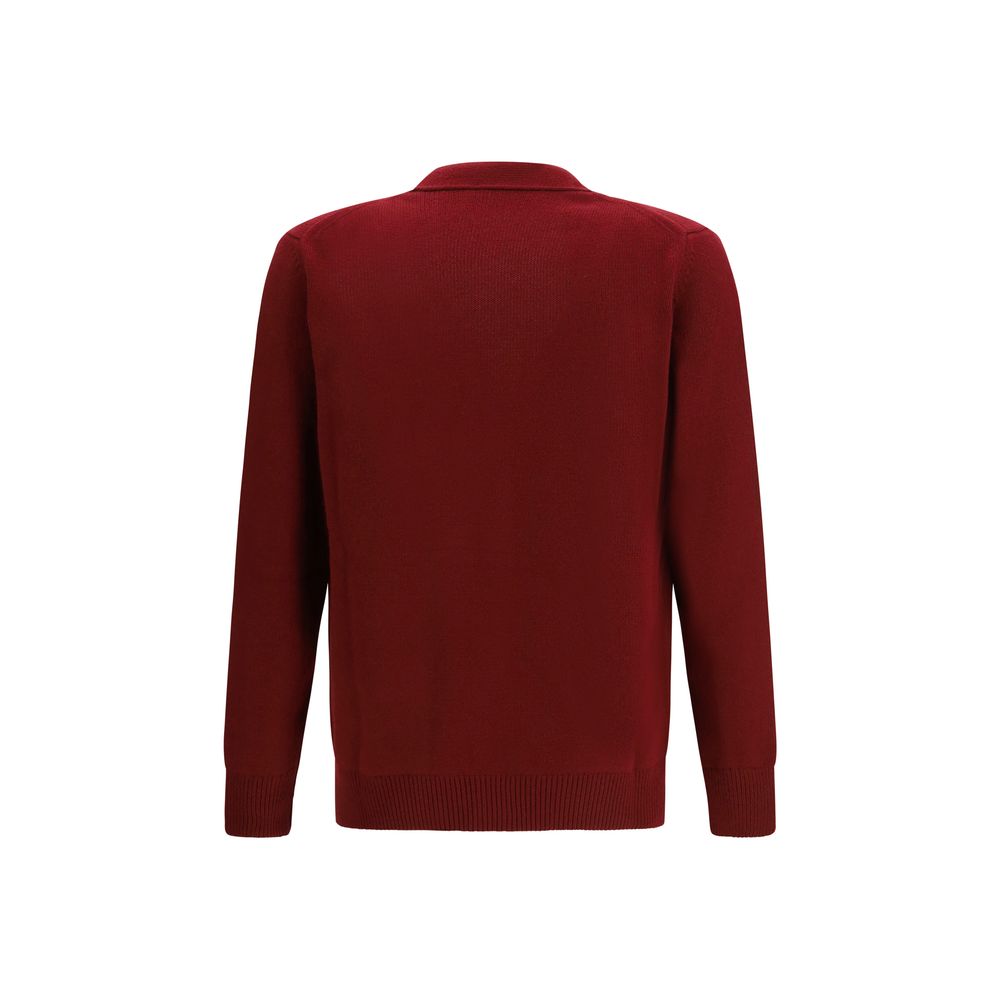 Gucci Burgundy Wool/Cashmere Blend Cardigan for Men