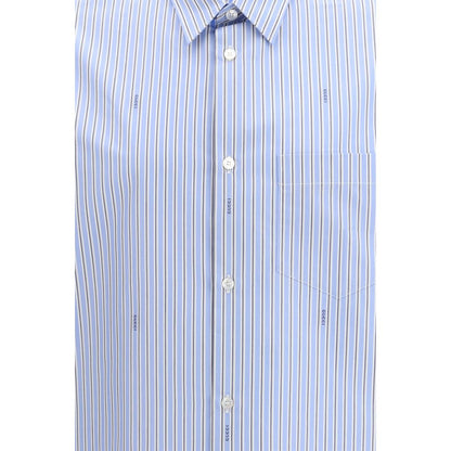 Gucci Light Blue Cotton Striped Shirt for Men