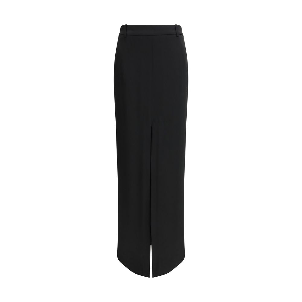 Tom Ford Black Satin Tailored Maxi Skirt