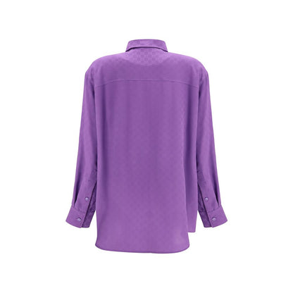 Gucci Purple Silk Jacquard Shirt