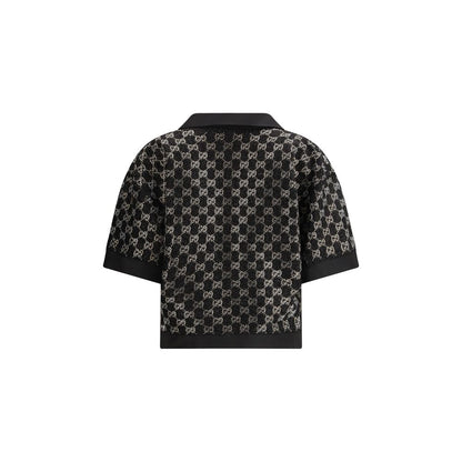 Gucci Black Wool Lamé Tweed Top