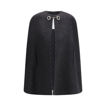 Gucci Gray Wool Blend Cape Coat