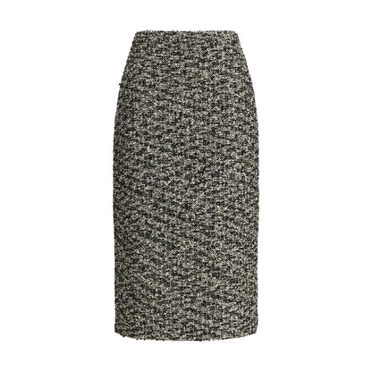 Gucci Monochrome Wool Blend Midi Skirt