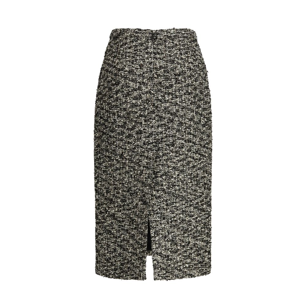 Gucci Monochrome Wool Blend Midi Skirt