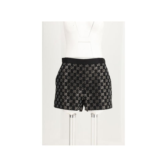 Gucci Black Tweed Wool Lamé Shorts