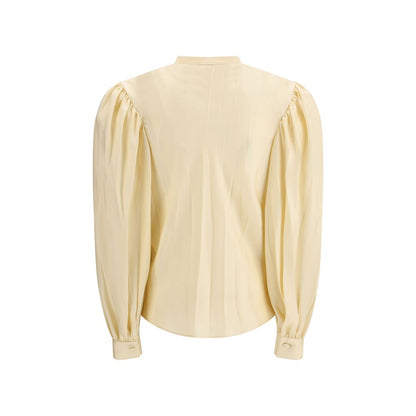 Gucci Beige Silk Ruffled Blouse for Women