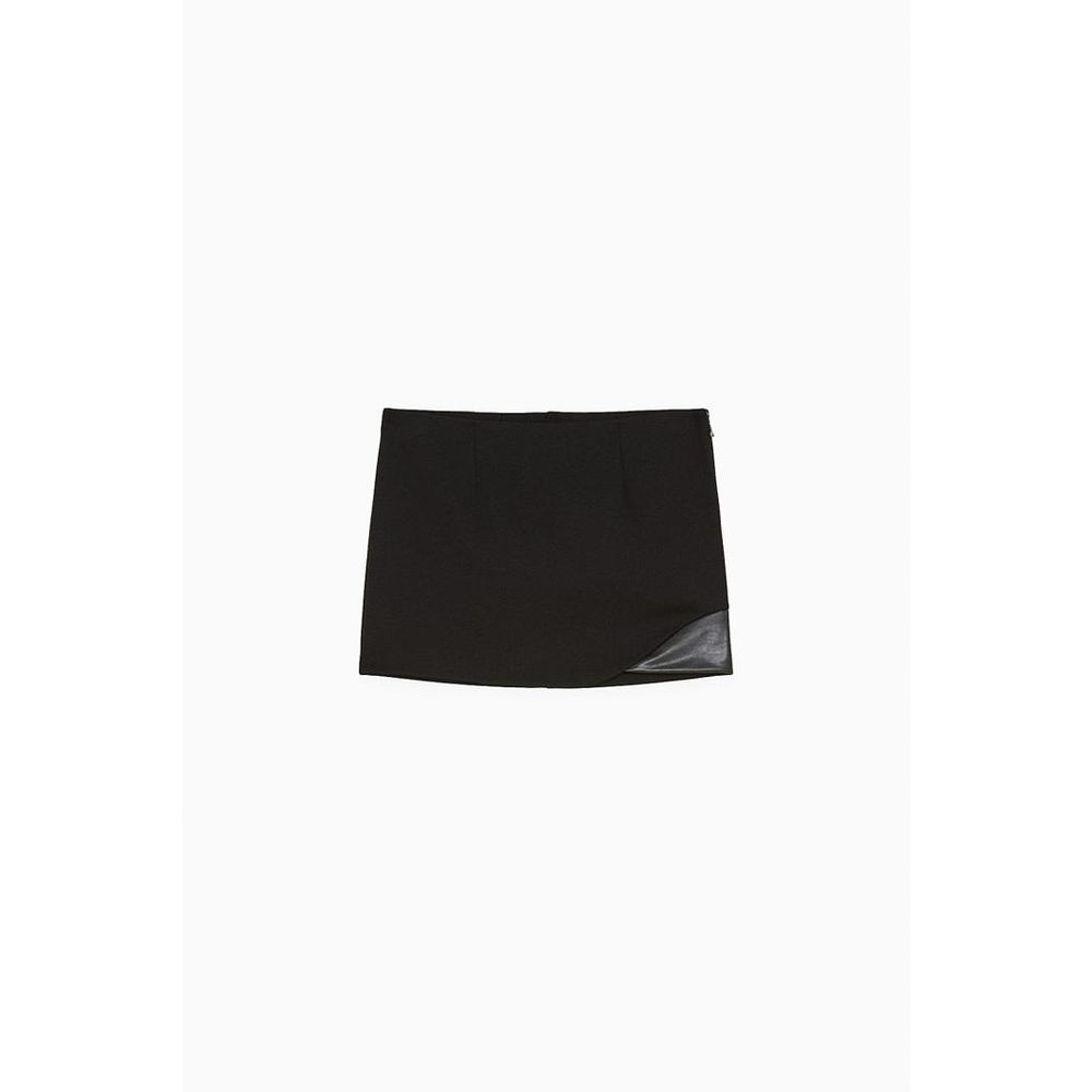 Patrizia Pepe Black Viscose Mini Skirt IT40