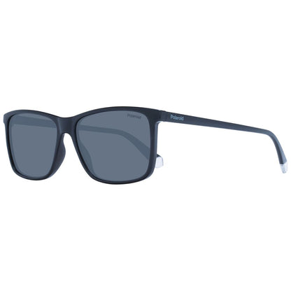 Polaroid Men's Rectangle Sunglasses – Black Full-Rim, 58mm