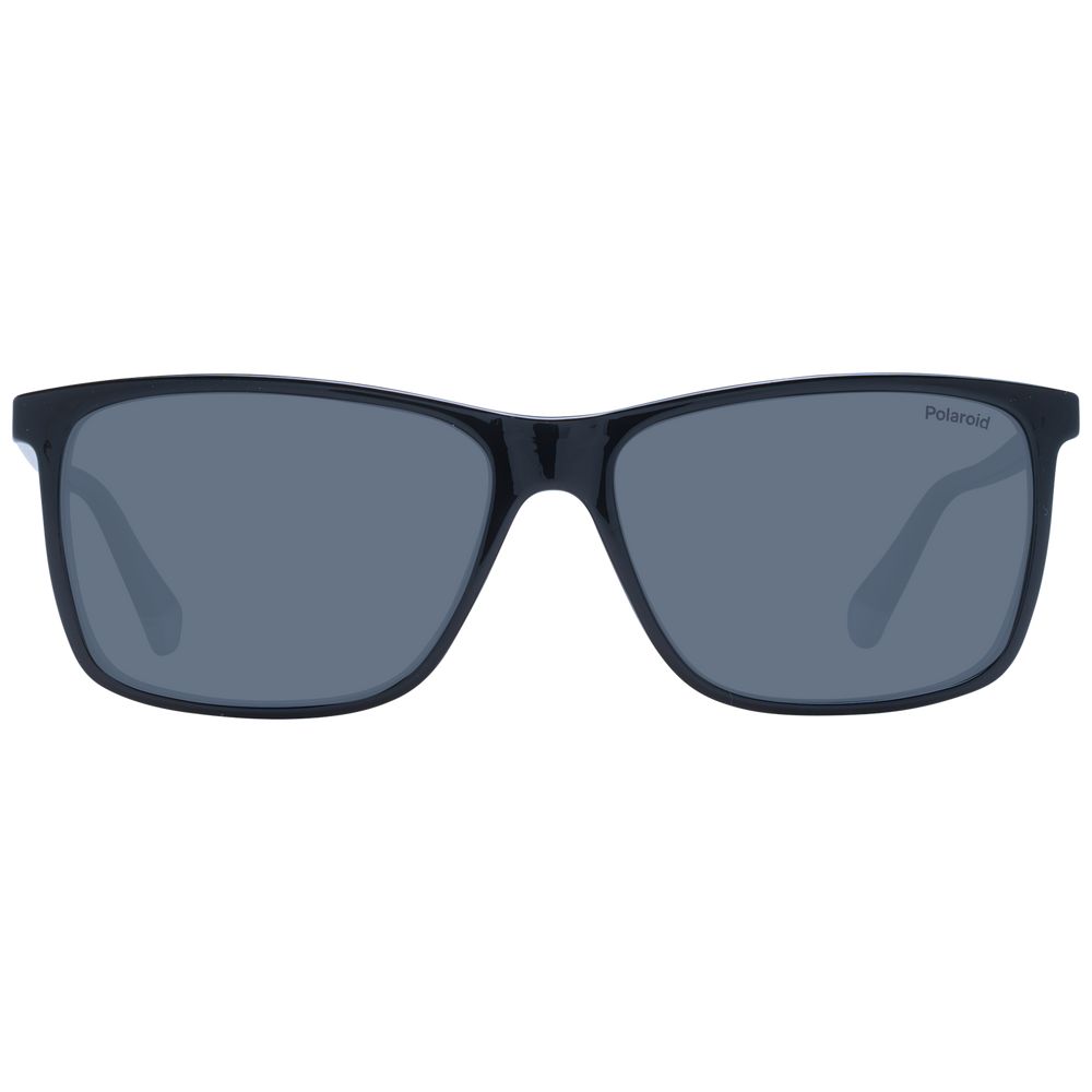 Polaroid Men's Rectangle Sunglasses – Black Full-Rim, 58mm
