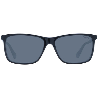 Polaroid Men's Rectangle Sunglasses – Black Full-Rim, 58mm