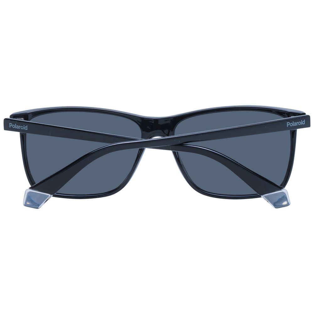 Polaroid Men's Rectangle Sunglasses – Black Full-Rim, 58mm