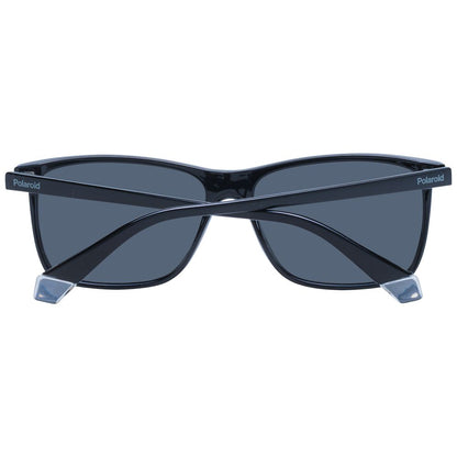Polaroid Men's Rectangle Sunglasses – Black Full-Rim, 58mm