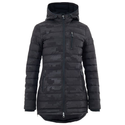 Moose Knuckles Black Tonal Camouflage Hooded Down Jacket for Women