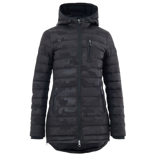 Moose Knuckles Black Tonal Camouflage Hooded Down Jacket for Women