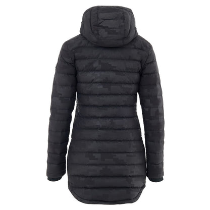 Moose Knuckles Black Tonal Camouflage Hooded Down Jacket for Women