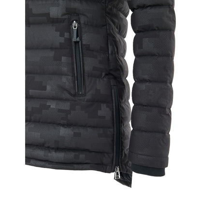 Moose Knuckles Black Tonal Camouflage Hooded Down Jacket for Women