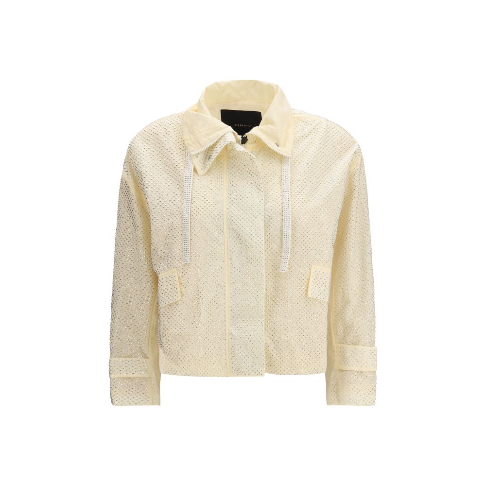 PINKO Cream Babette Rhinestone-Embellished Jacket