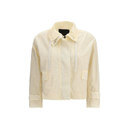 PINKO Cream Babette Rhinestone-Embellished Jacket