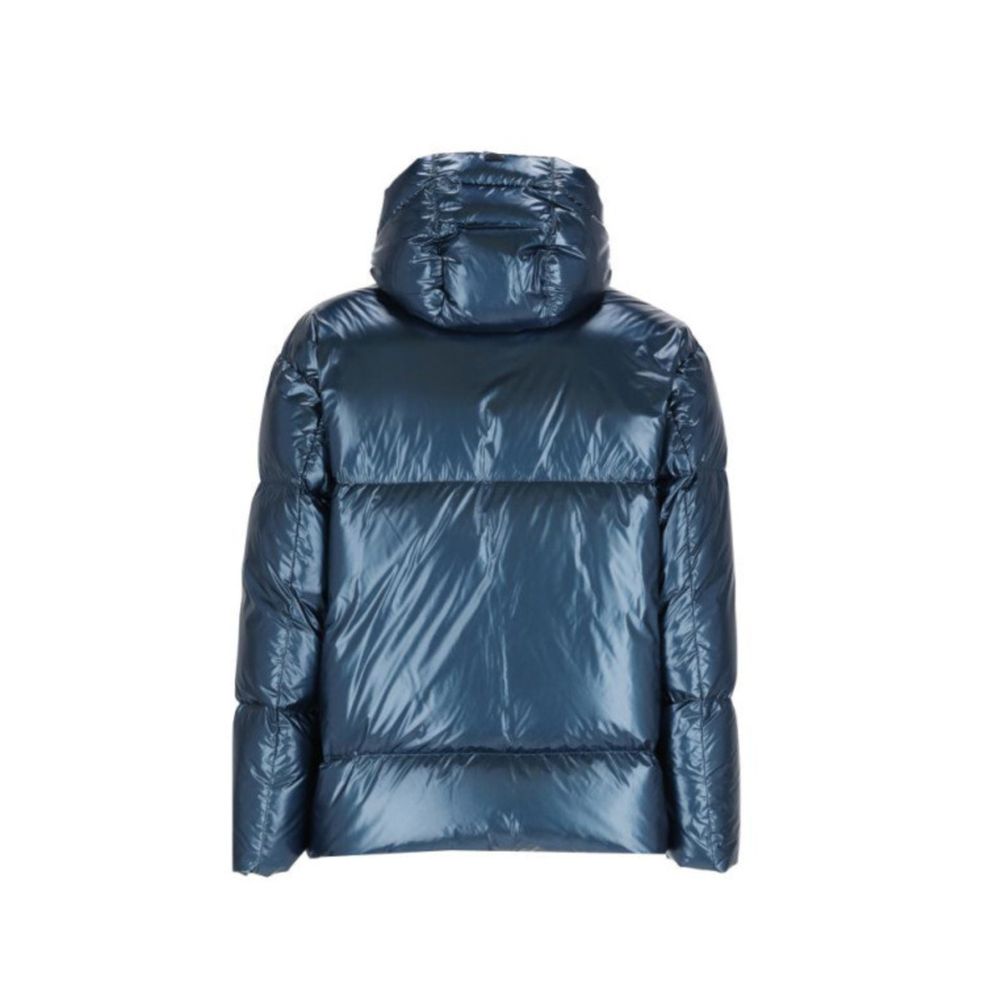 Herno Glossy Blue Laminar Hooded Puffer Jacket