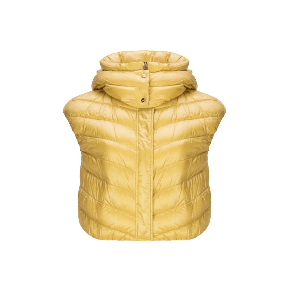 Herno Yellow Padded High Neck Sleeveless Gilet Jacket for Women