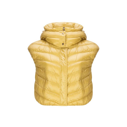 Herno Yellow Padded High Neck Sleeveless Gilet Jacket for Women