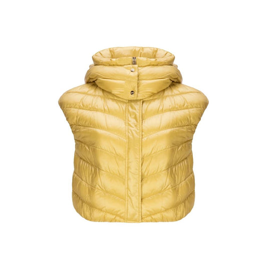Herno Yellow Padded High Neck Sleeveless Gilet Jacket for Women