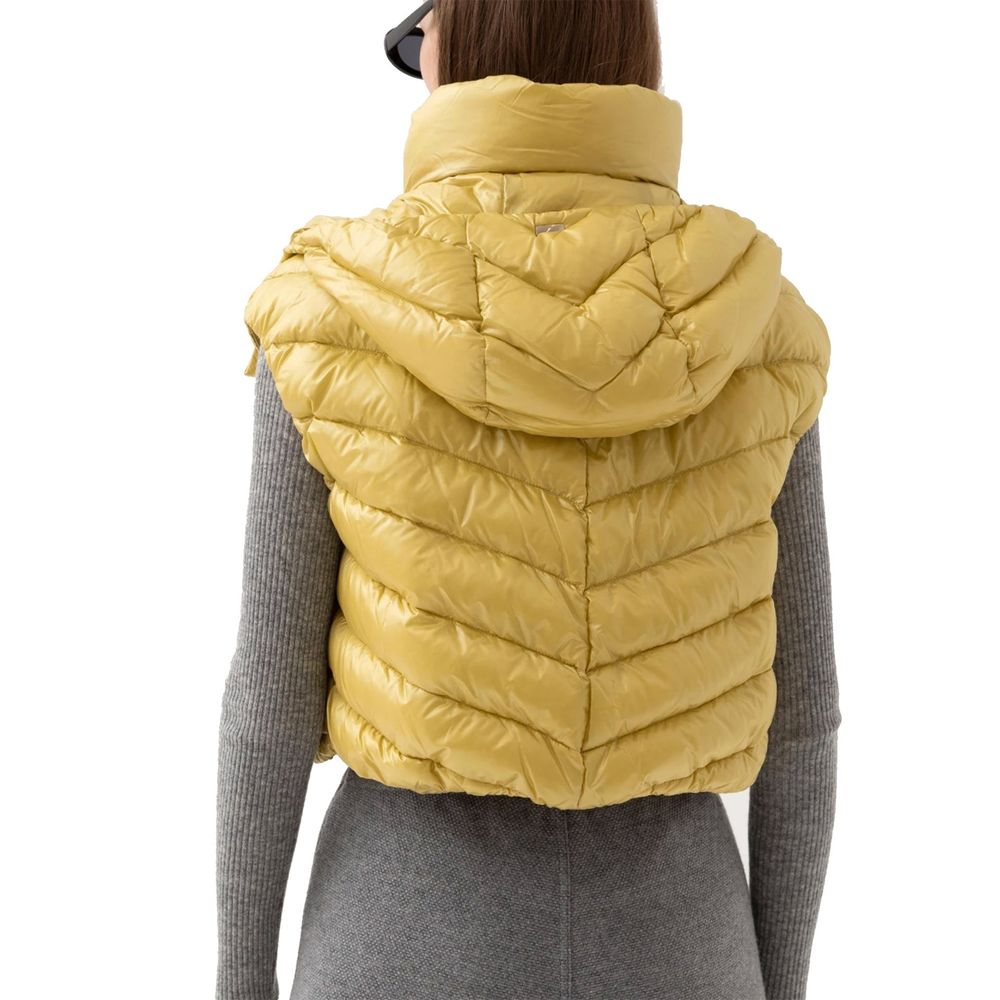 Herno Yellow Padded High Neck Sleeveless Gilet Jacket for Women