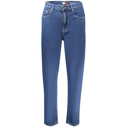 Tommy Hilfiger Blue Cotton Women's Mom Jeans Ultra High Tapered
