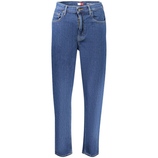 Tommy Hilfiger Blue Cotton Women's Mom Jeans Ultra High Tapered