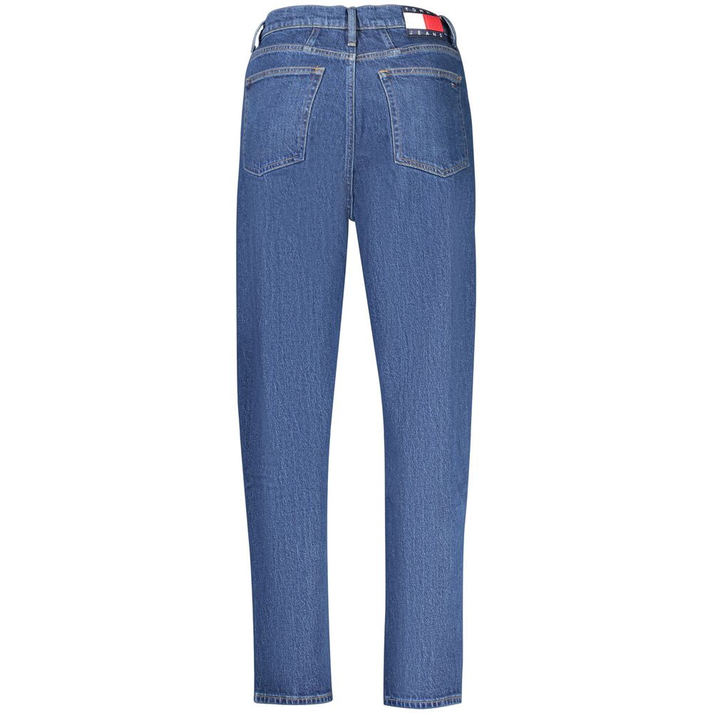 Tommy Hilfiger Blue Cotton Women's Mom Jeans Ultra High Tapered
