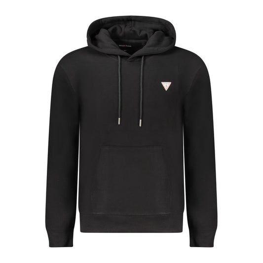 GUESS JEANS Black Cotton Men Sweatshirt Slim Fit Hooded