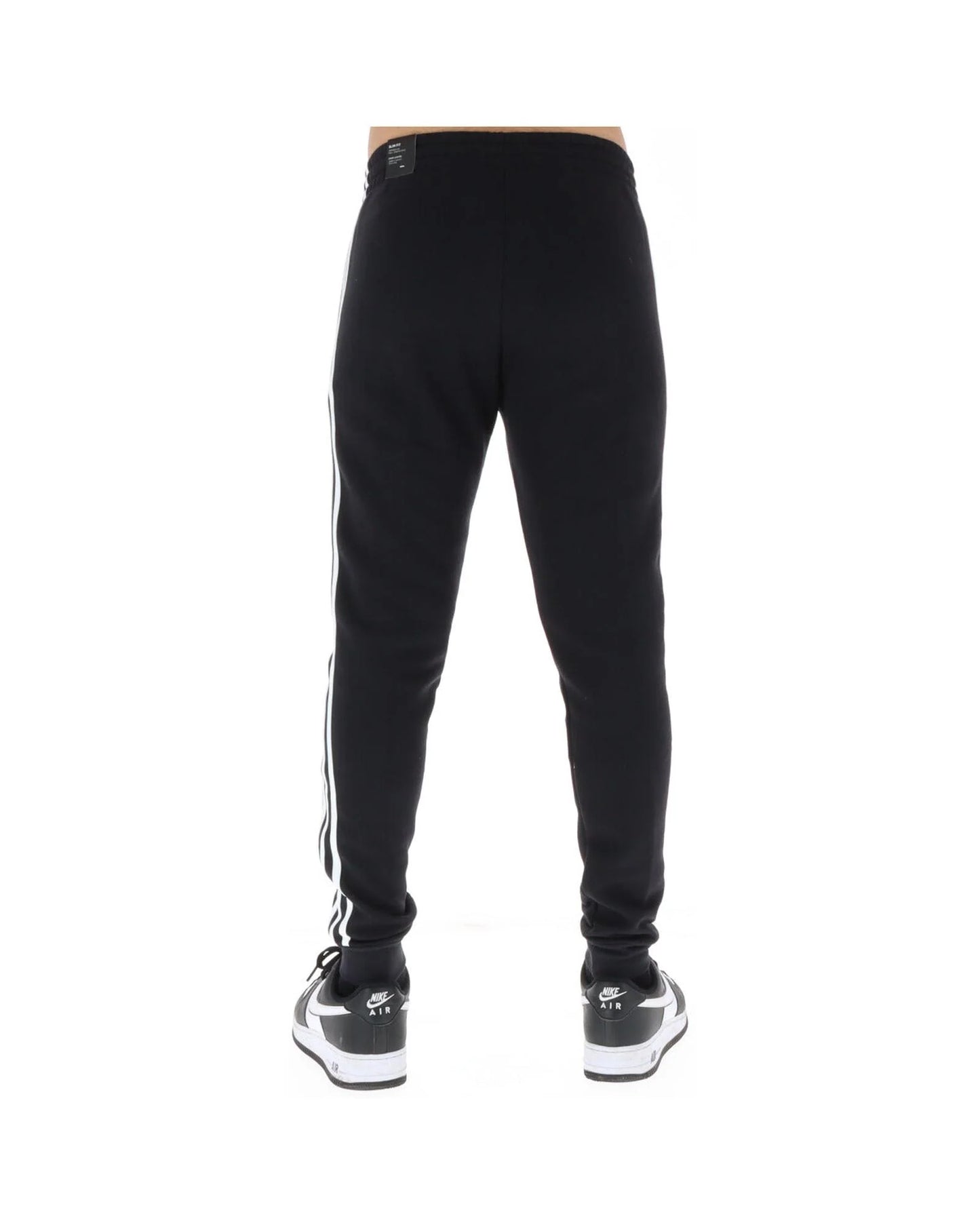 Adidas Black Cotton Athletic 3 Stripe Joggers for Men