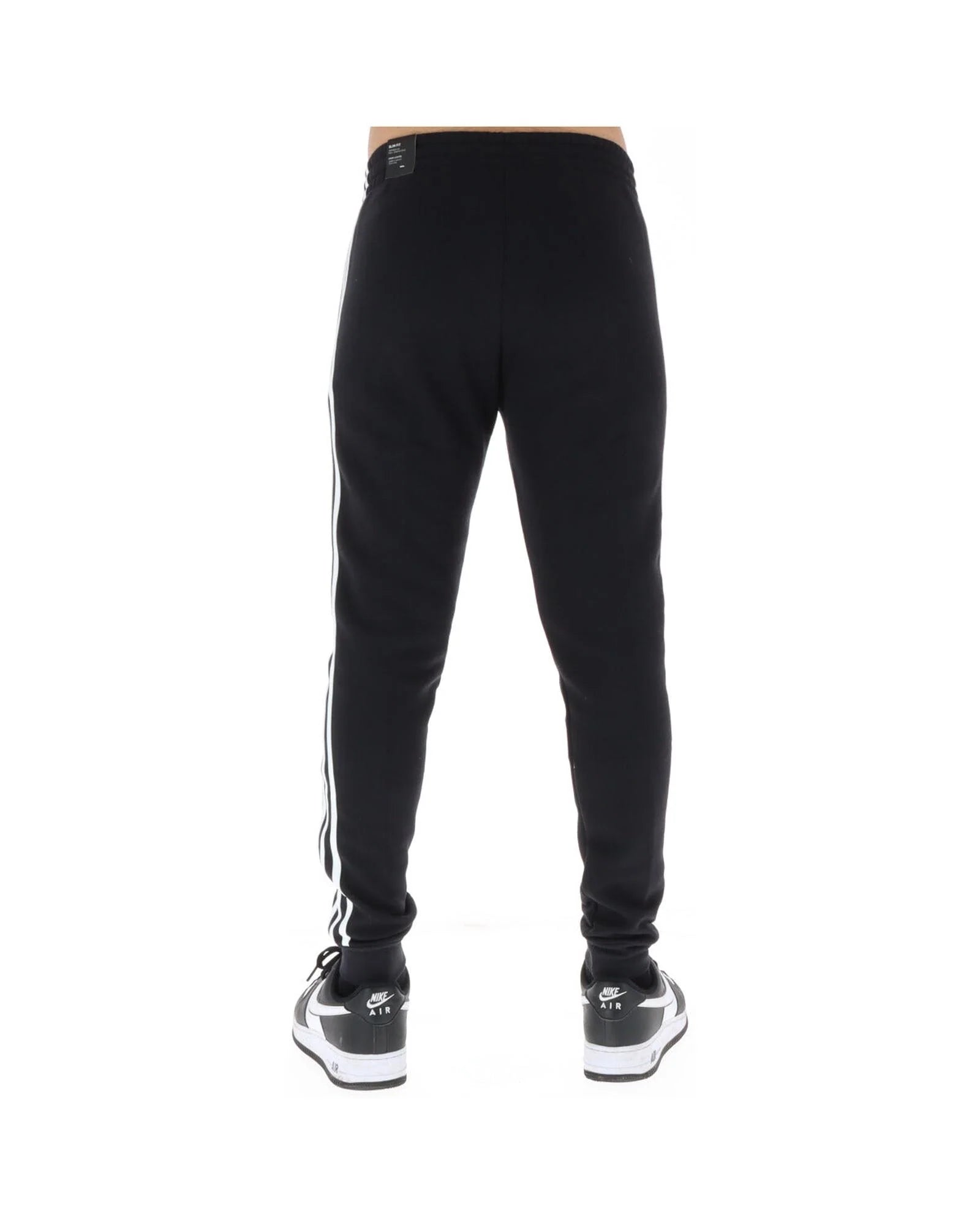Adidas Black Cotton Athletic 3 Stripe Joggers for Men