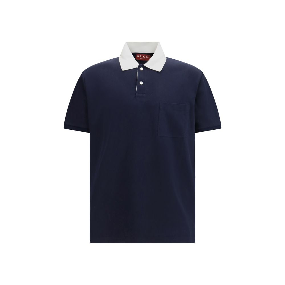 Gucci Blue Cotton Polo Shirt – Timeless Luxury