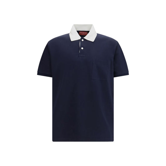 Gucci Blue Cotton Polo Shirt – Timeless Luxury