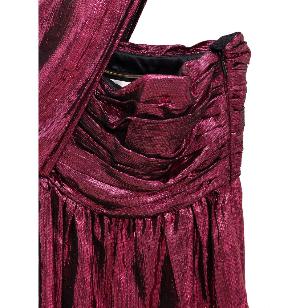 Saint Laurent Fuchsia One Shoulder Disco Mini Dress